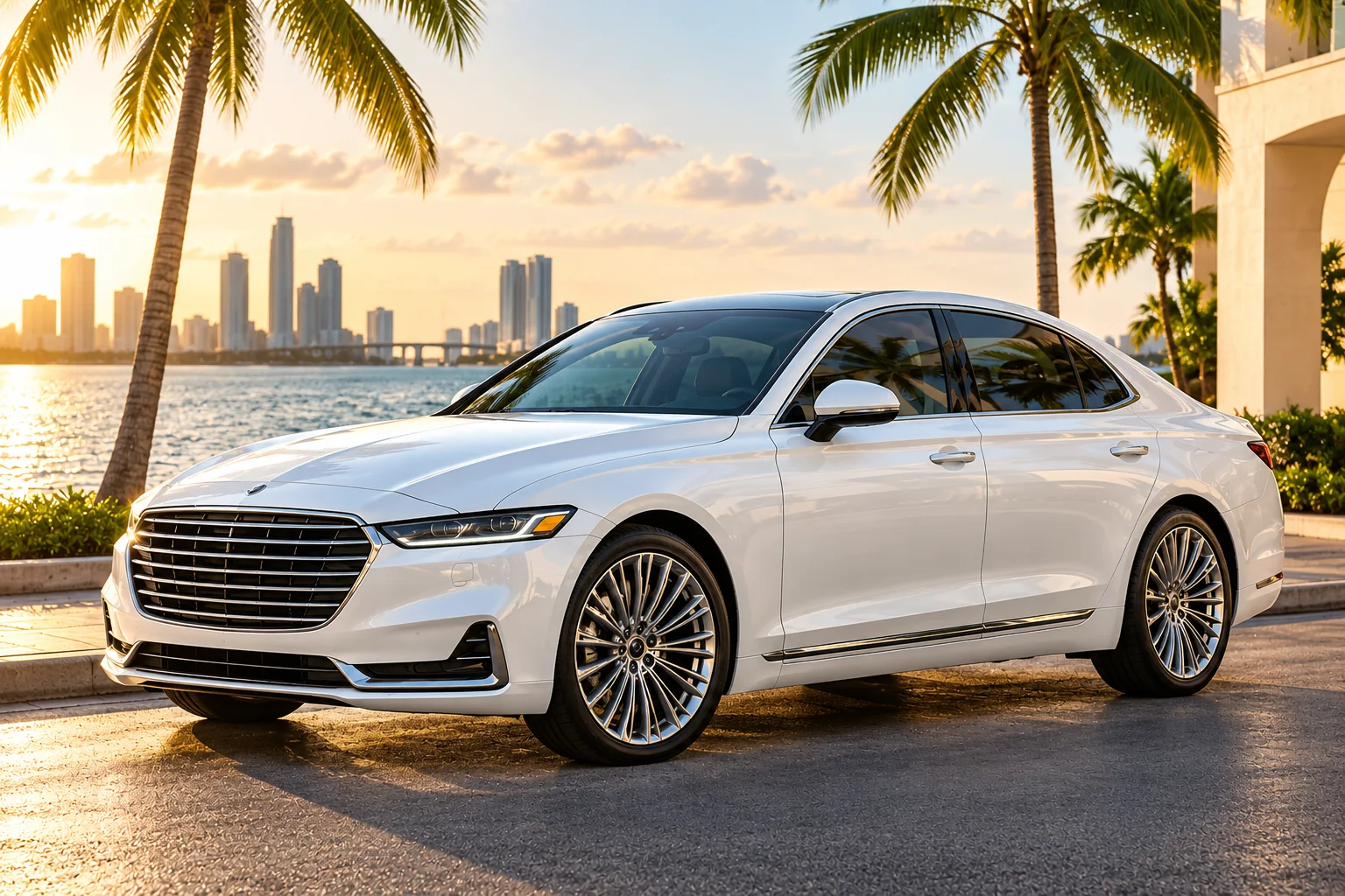 Illustrative freshly detailed car in Miami
