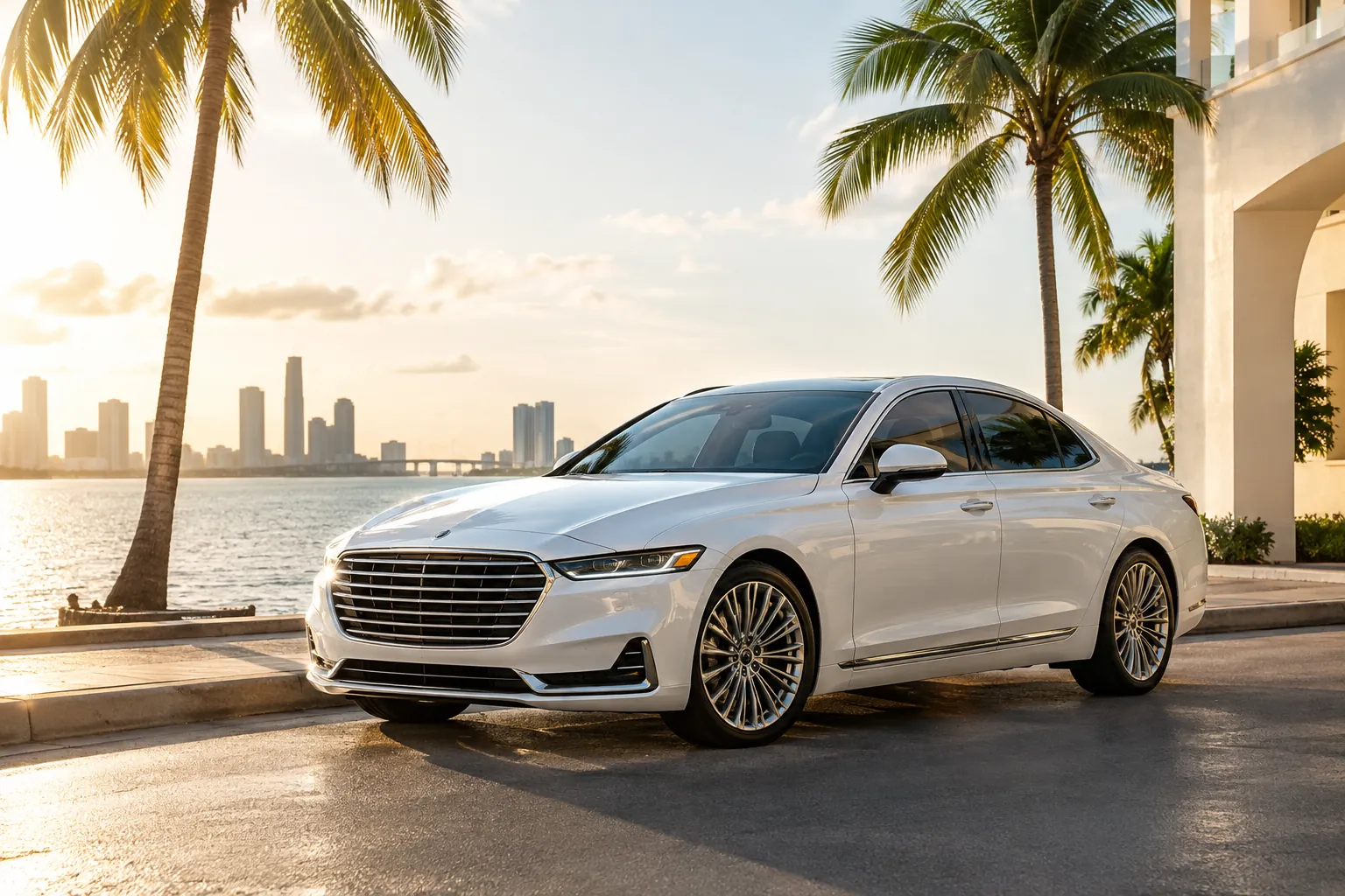 Illustrative detailed car in Miami